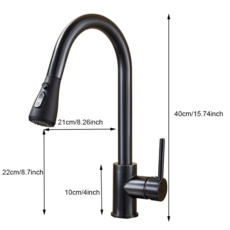 Gold Pull Out Kitchen Sink Water Tap Single Handle Mixer Tap 360 Rotation brass bridge flexible hose for kitchen faucet set