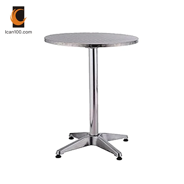 Light Weight Extendable Metal Round Dining Table De Cafe Dining Folding Tables For Sale