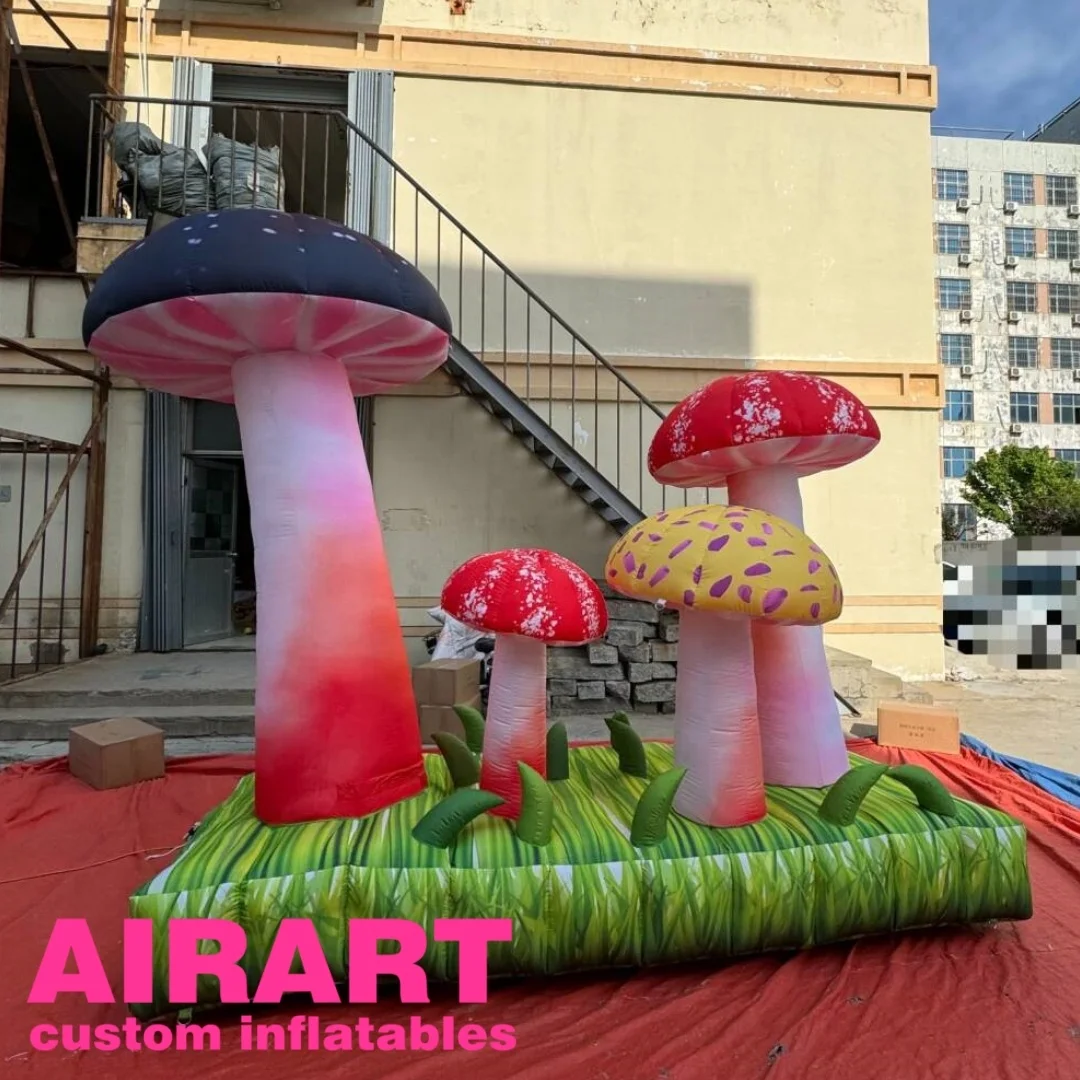 Newest Produced Inflatable Mushrooms Blow Up Mushroom Group Inflatable Model