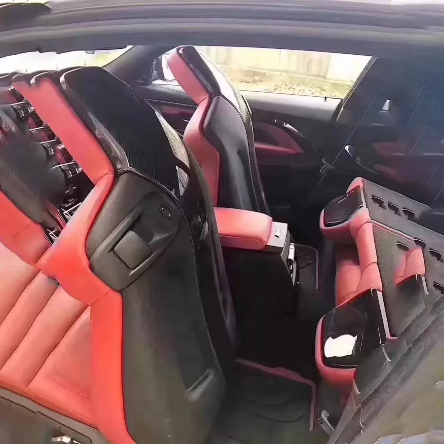 4Pcs/set Car Interior Trims Carbon Fiber Seat Back Cover For BMW F80 M3 F82 F83 M4 2014 2015 2016 2017+