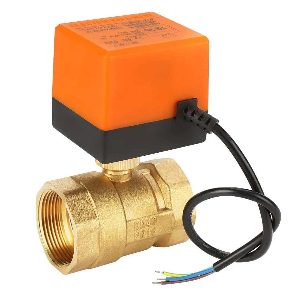 Air Conditioner Normally Closed Electric Ball Valve 220V 3 Wire 2 way Valve Actuator Motorized Ball Valve 12V