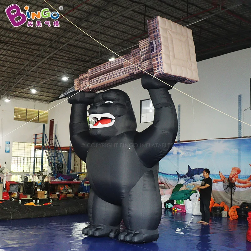 Индивидуальный логотип надувной Kingkong рекламный мультфильм обезьяна персонажи гигантская надувная Горилла для наружных мероприятий