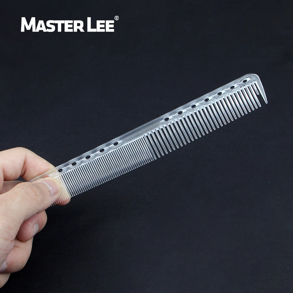 Masterlee Brand High Quality Transparent ABS Plastic Hair Cutting Comb Barber Tool Comb Hair Brush