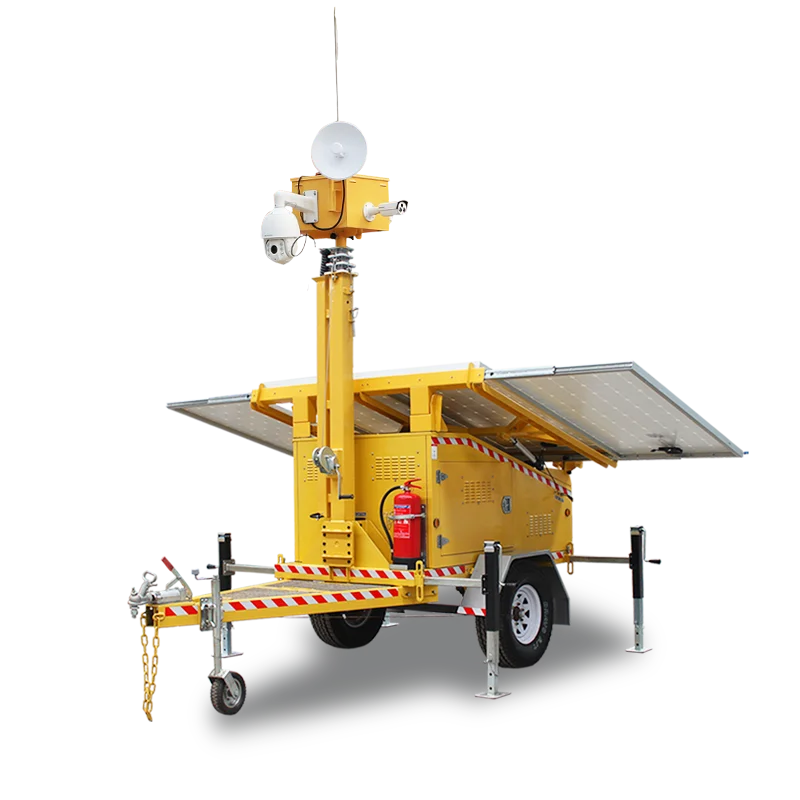 PTZ Wireless Outdoor Floodlight Camera Solar CCTV 4G Wifi Network Security Surveillance System Camera Trailer