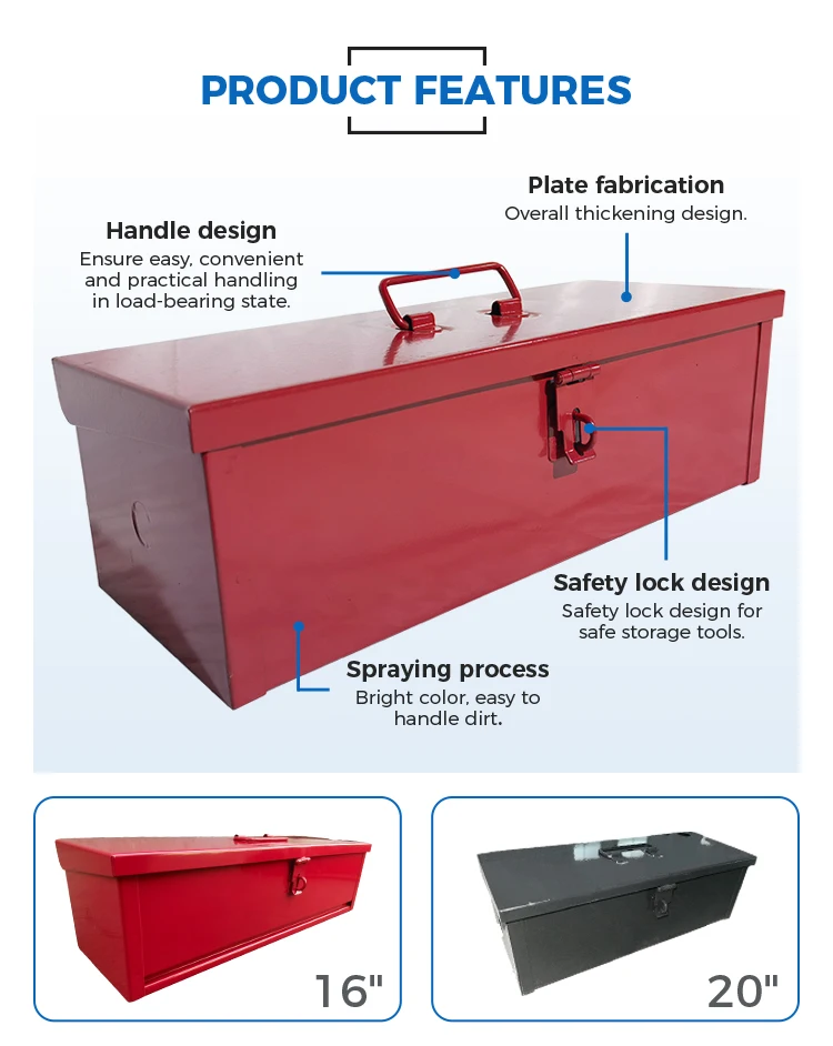 High quality top chest tool box portable metal tool box auto complete automotive aluminum metal storage toolbox