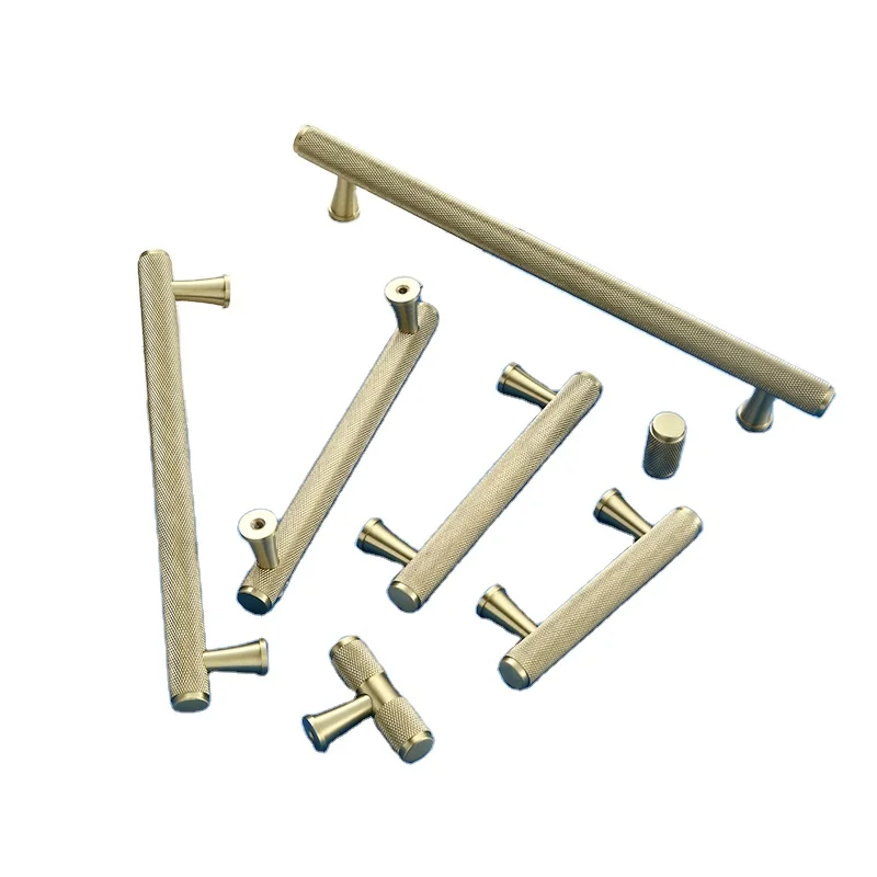 Прямая Продажа с завода, роскошная мебель, дверная ручка с накаткой, твердая латунная ручка для шкафа