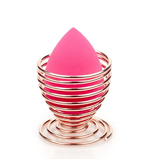 
Best Selling Rose Gold Beauty Sponge Blender holder metal spiral makeup sponge holder 