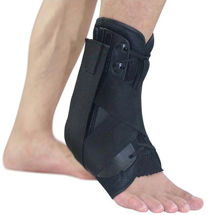 
Adjustable Sports Compression Ankle Support Long Black Leg Lace Up Sport Brace 