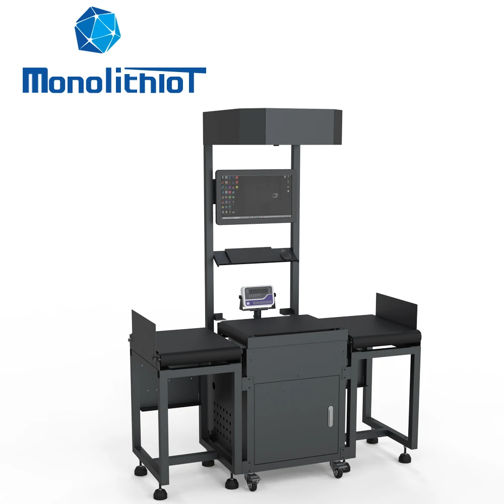 MonolithIoT Logistics Parcels 4 Directions Sorting System Dimensioning Weighing Scanning Equipment Conveyor Belt DWS System
