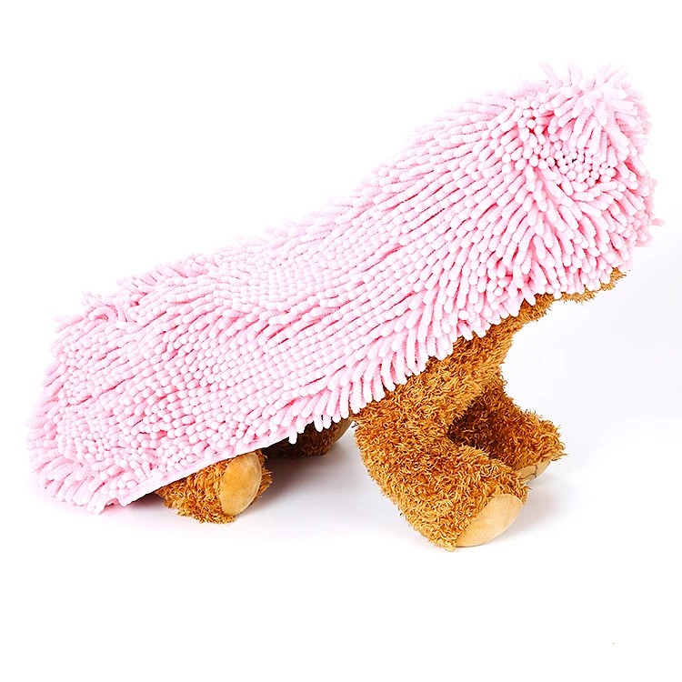 
Durable, Quick Drying, Ultra Absorbent Microfiber Chenille Pet Dog Bath quick Dry towel with Hand Pockets 