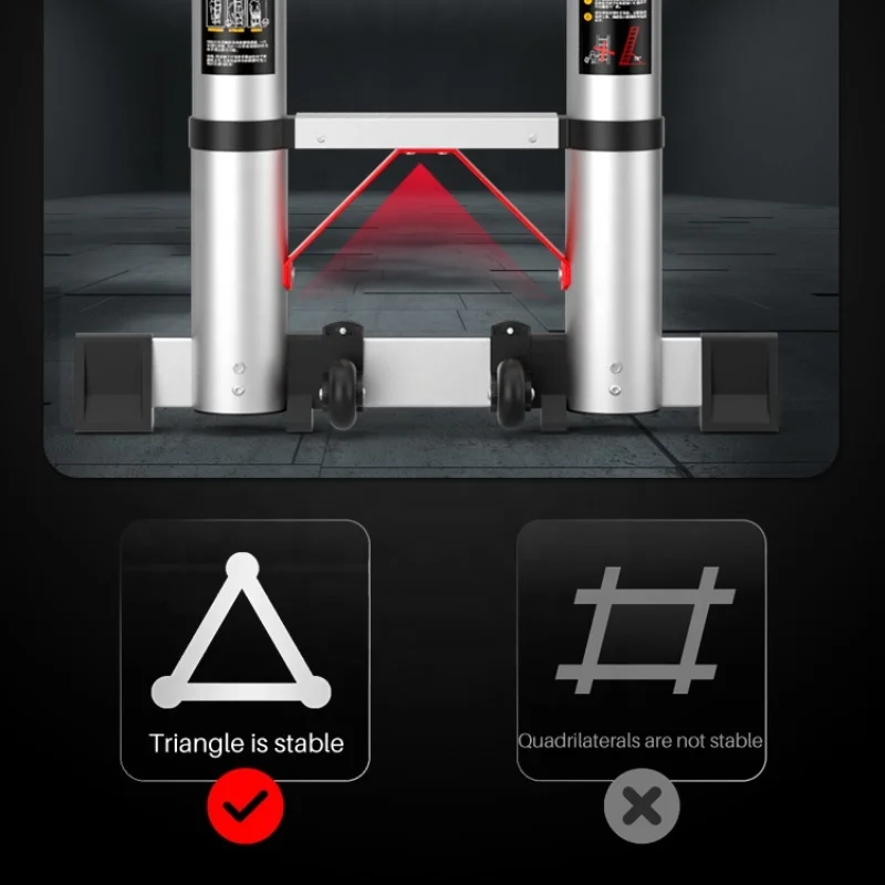 Foldable stairs attic access ladder aluminum alloy ladder Double Telescopic Extension Ladder