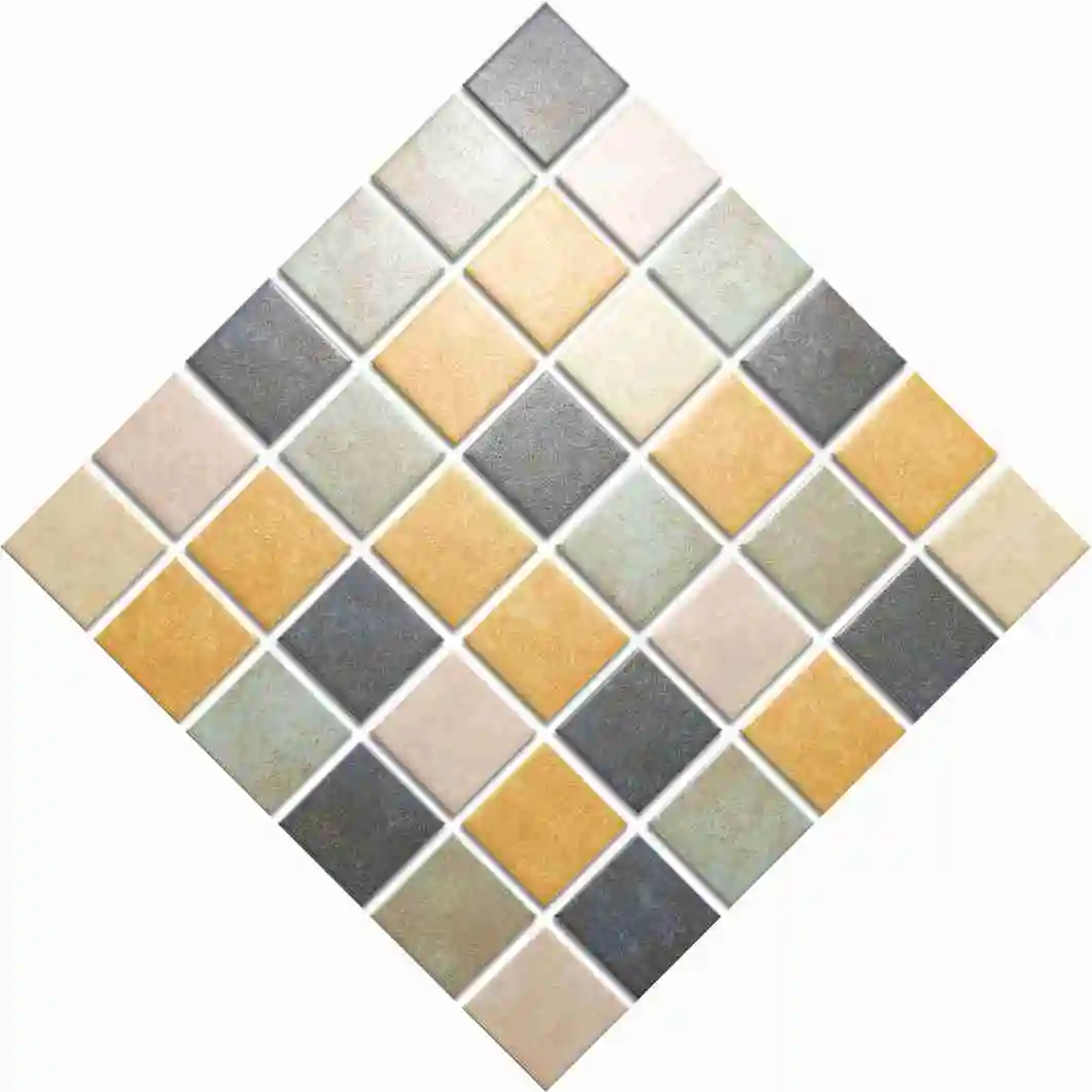 Simple style mix color matte glaze ceramic mosaic regular square bathroom porcelain mosaic wall tiles