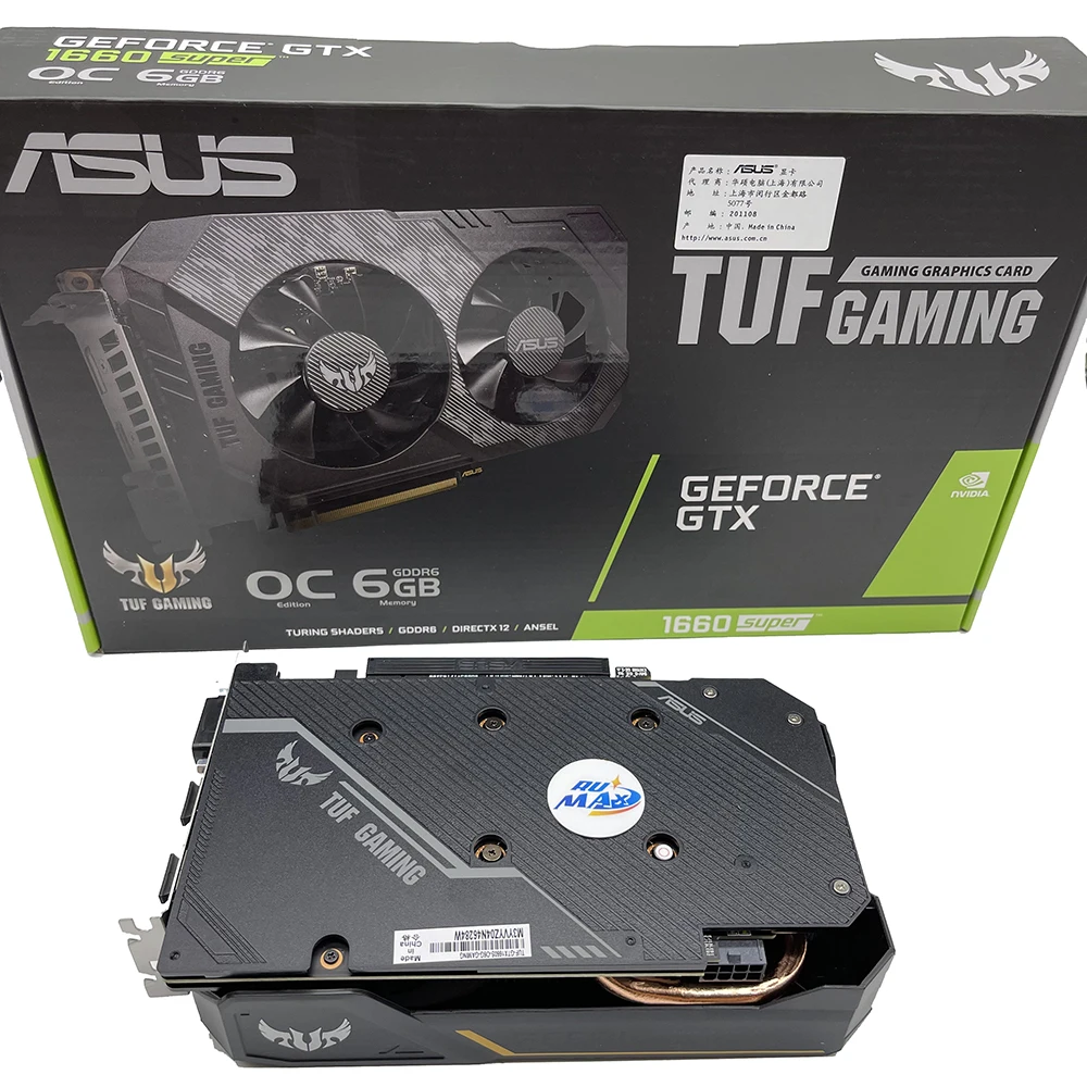 Rumax GTX 1660S Gaming Graphic Card GPU GDDR6 1800 Mhz Video Card Gaming PC for ASUS