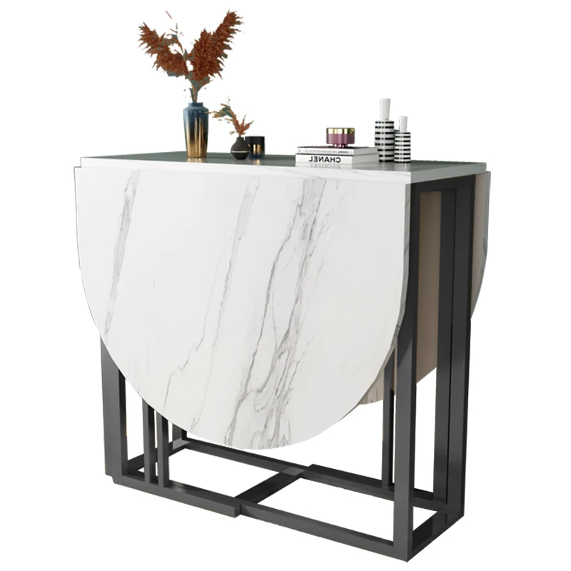 
Small family light luxury retractable folding table dining table combination Scandinavian multi-functional movable round table 