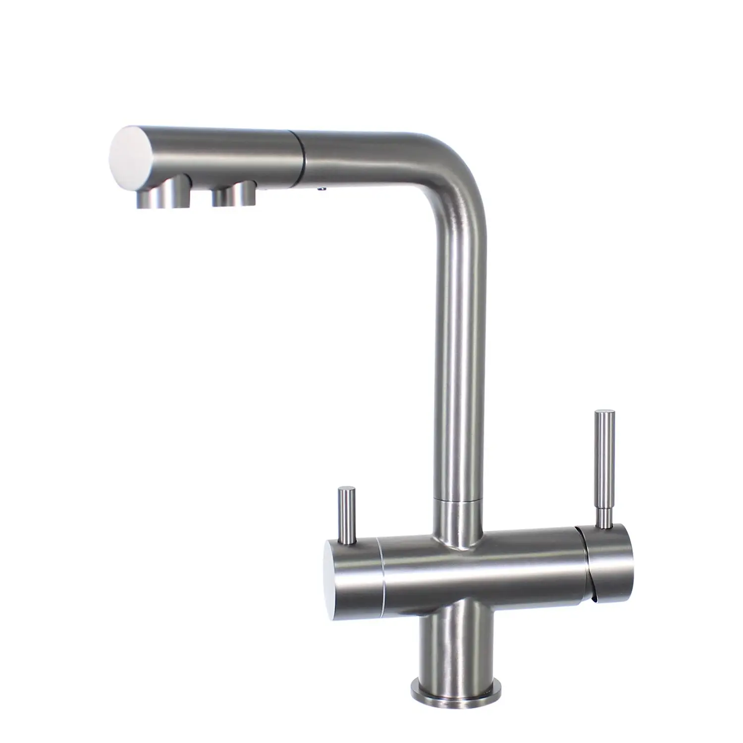 Lead Free Stainless Steel Pull Out 3 Way Kitchen  Filter Osmosis Taps Gray Metal 3 Wege Wasserhahnhousehold Ro System Faucet