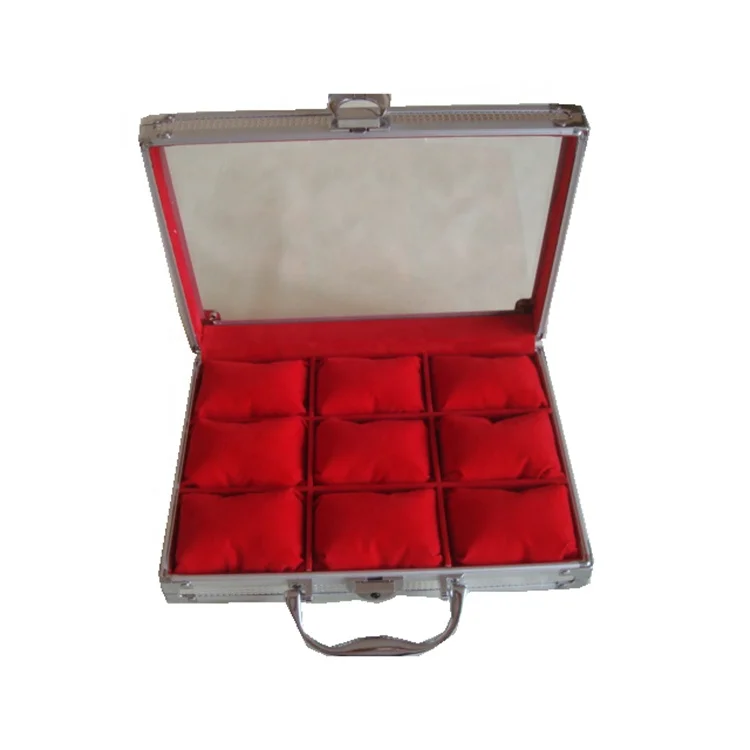 
Wholesale Clear Watch Display Case Men Women Travel 9 Slots Watches Boxes 