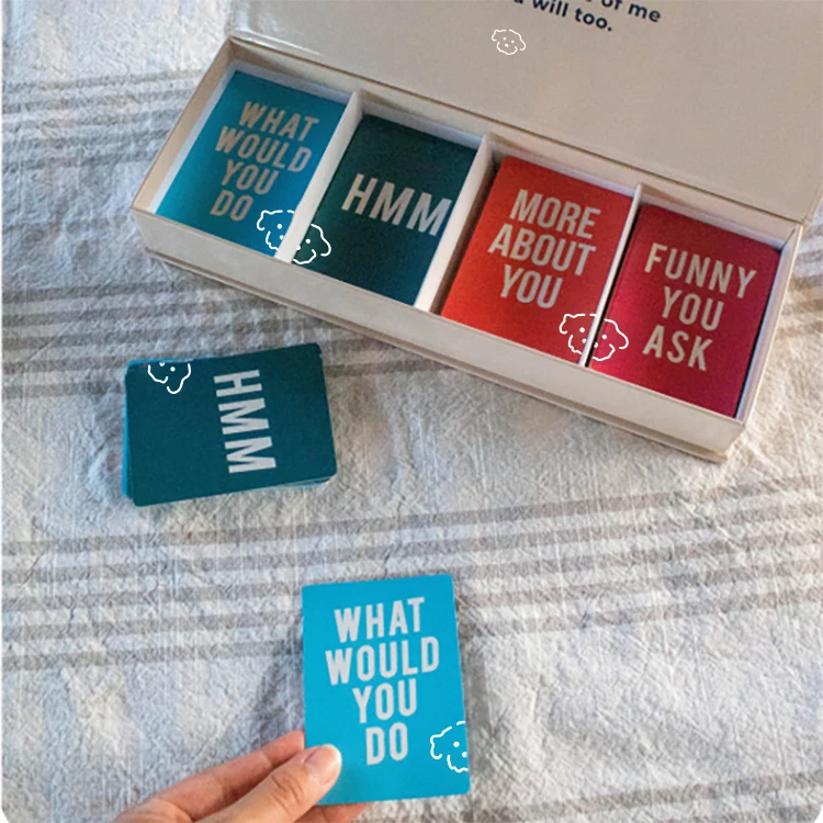 Customized Low Piece Adult Question Trading Talk Card Game Playing Family Manufacturers Printing Services With Box