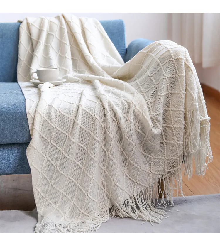 Hot selling Warm Nordic Knitted Throw Blanket, Plaid TV Nap Blankets Towel Bed Plaid Portable Cover Blanket/