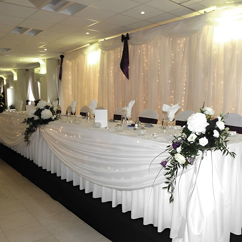 Classic and Timeless Cloth Table Skirt for Banquets Home Hotels-Waterproof Disposable Party Supplies