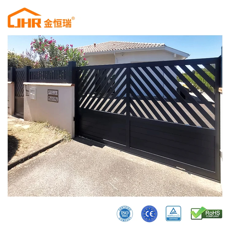 Durability Outdoor Aluminum Fence Panel Decorative Privacy Auto Sliding Gates For Mansion Garden Auto Automatic Gate for houses
