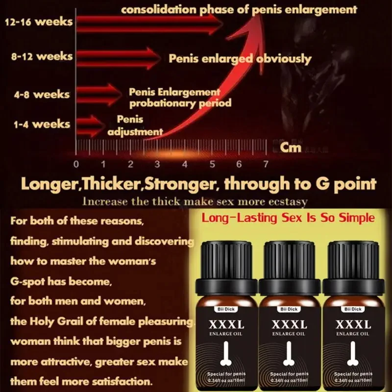 Custom 10ml Body Massage Oil Increase Men Thicken Lasting Xxxl Men Care Penis Enlargement Growth Massage xxl essential oil
