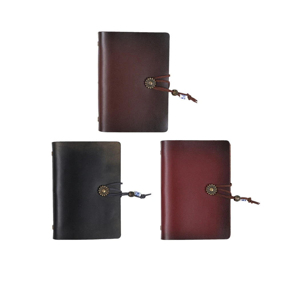 A7 Vintage Leather Journal with Blank Pages Refillable Handmade Cowhide Cover Writing Notebook Diary Genuine Leather Notebook