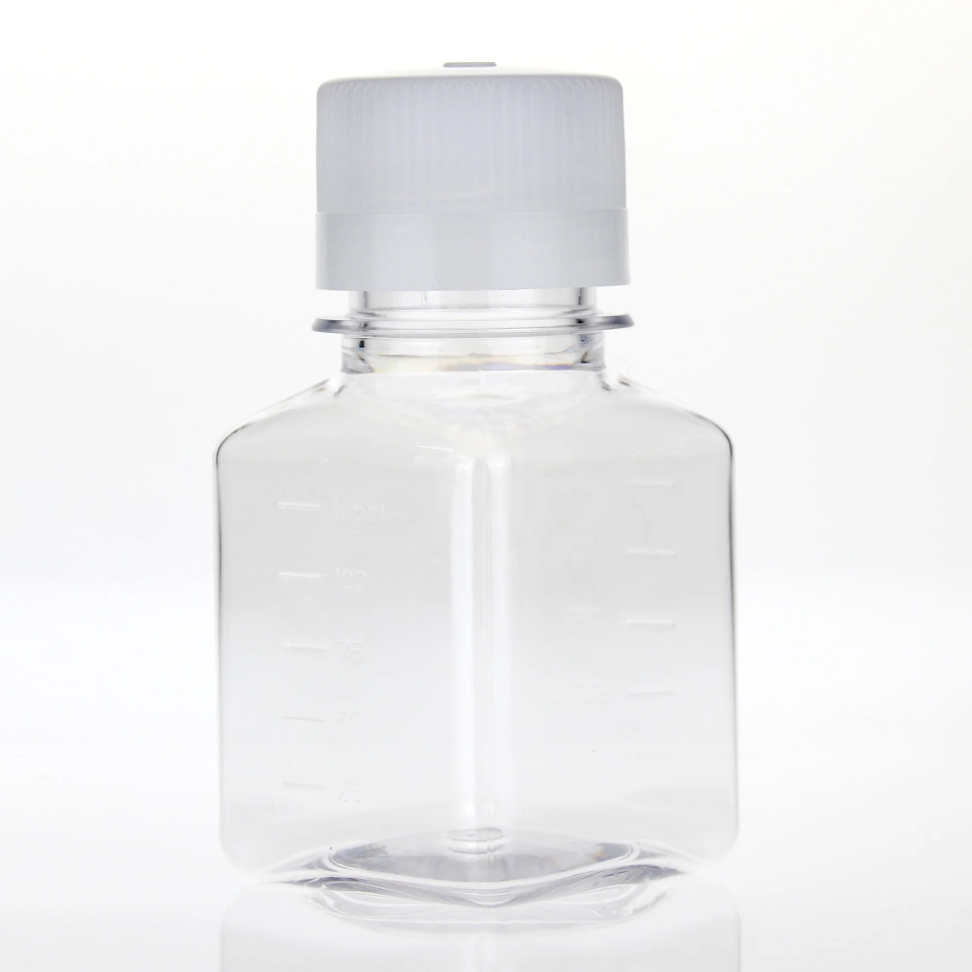 G0125 sterile Clear Square Serum Bottles 125ml petg plastic media bottle 30ml 50ml 60ml 250ml 500ml 1000ml
