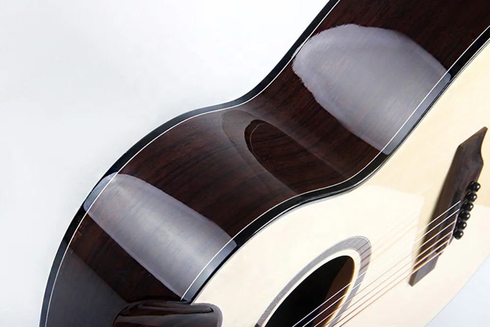 EX-DC50-40   Guangzhou High Grade Solid Wood Chihiro Acoustic Cutaway Guitar Chinese Musical Instrument