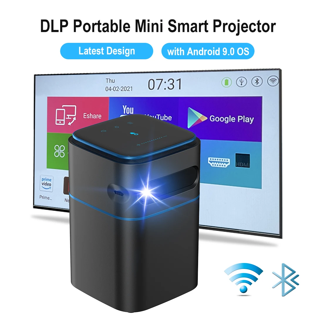  Smart Touch Vedio мини карманный проектор для домашнего кинотеатра Android Мобильный светодиодный 1080p 4k Портативный DLP