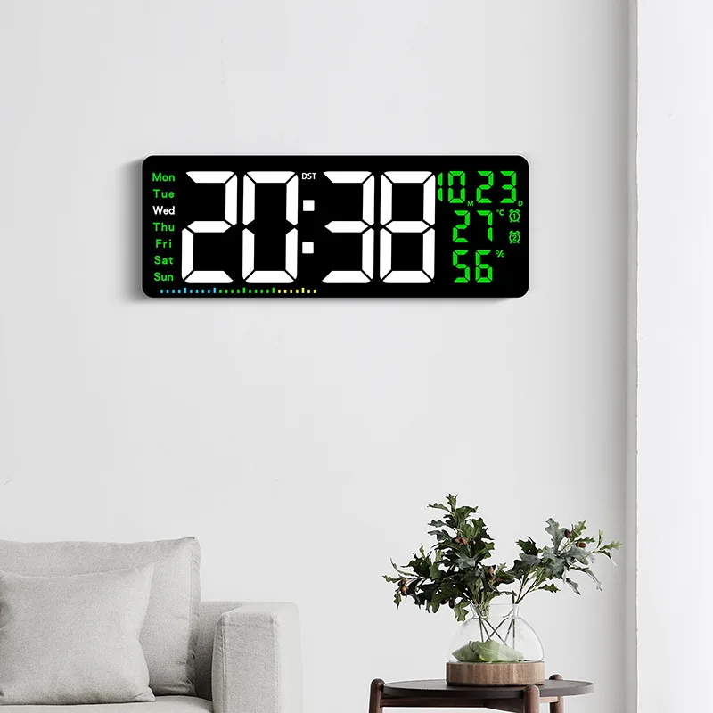 New Arrival Seconds Dynamic Lights Design Multi-functional Remote Control Timer Alarm Clock LED Digital Wall Clocks