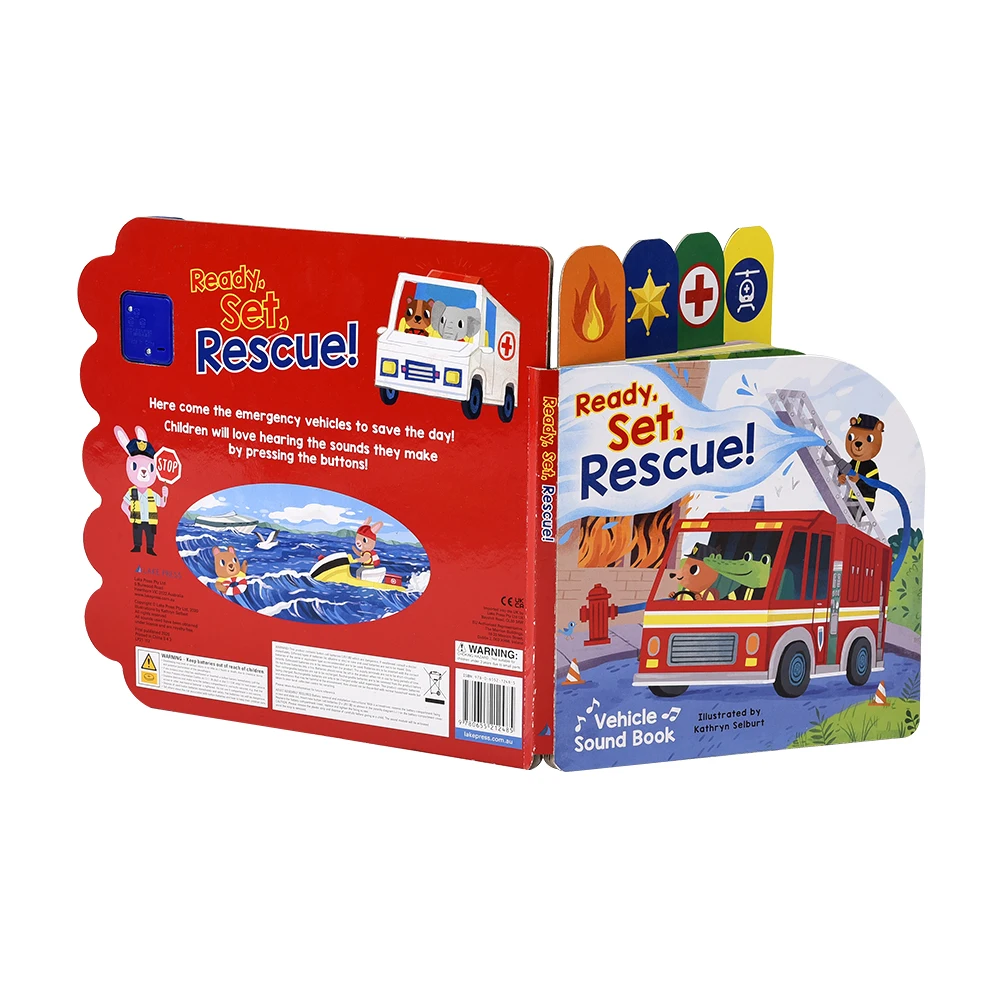 Cartoon Toy Cardboard Cover Electronic Audio Books Printing Services Bright Full Coloring Book For Kids