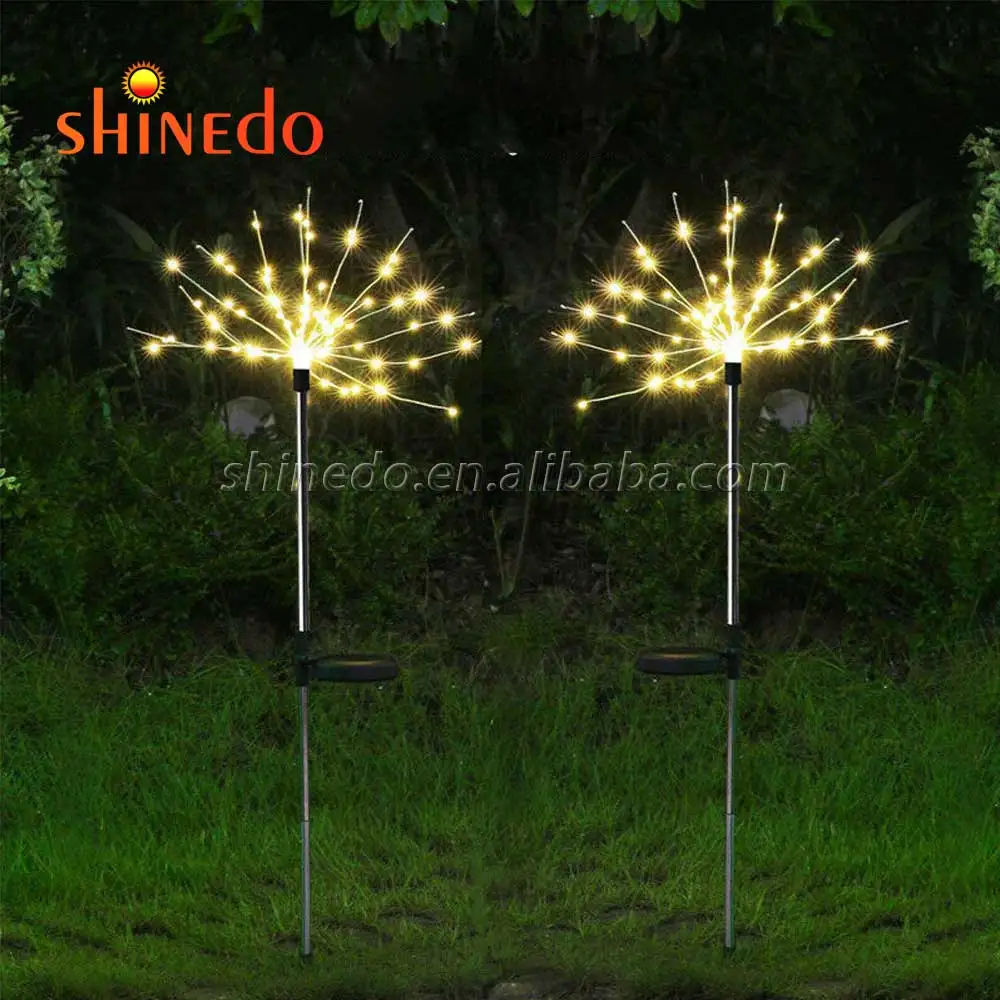 Outdoor Solar Garden Decorative Landscape Lights 90/150 LED String  DIY Flowers Fireworks Lamp for Walkway Lawn Backyard