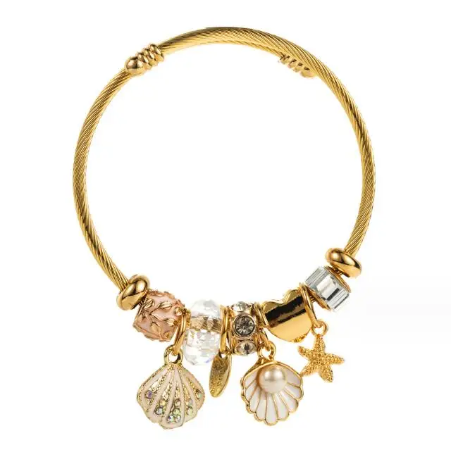 Модный браслет с жемчужным кулоном