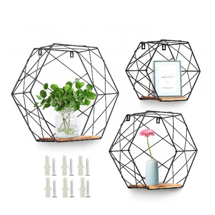 Лидер продаж Amazon модная мебель для гостиной настенная полка деревянная и металлическая плавающая домашний декор угловые