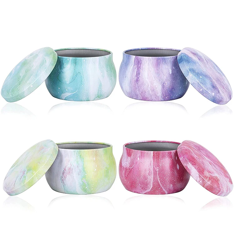 Premium Round Containers Arts Crafts Storage Can 4oz Candle Tin Jars