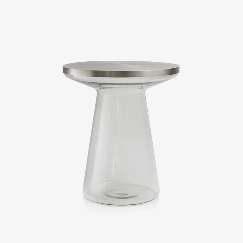 Figure side table designer colored glass round table Brass side table