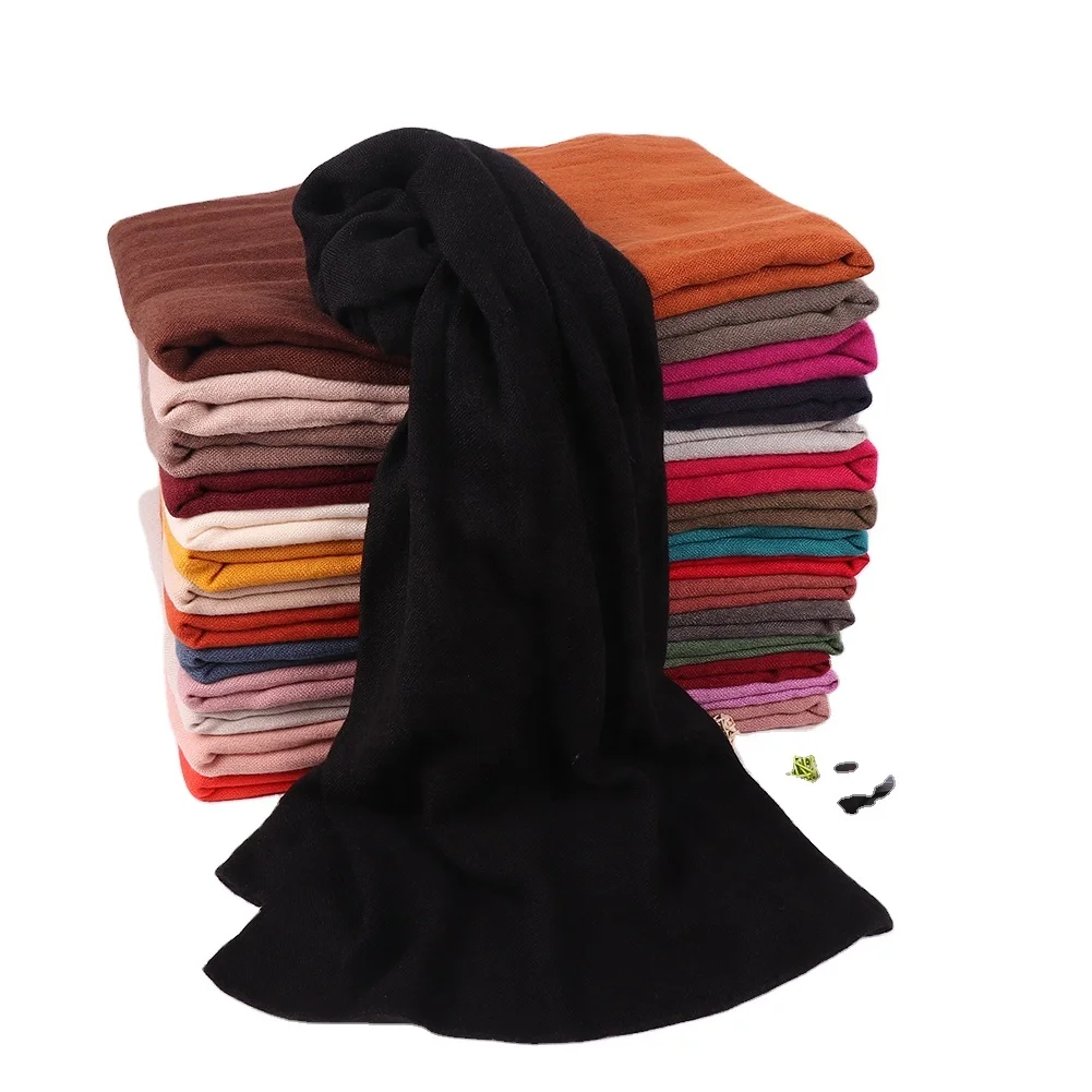 Cheap Wholesale Autumn and Winter Unisex Scarf Pure Color Comfortable Soft  Cashmere Scarf Shawl