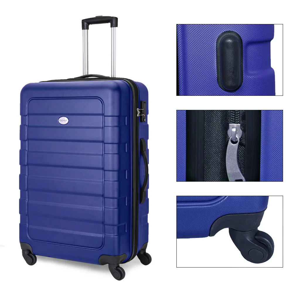 3PCS Dark Blue Wheeled Business Men Trolley Travel Luggage Sets
