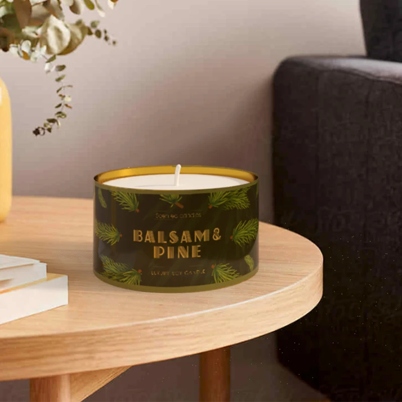 High Quality Customizable Patterned Aluminum Metal Pop-Top Can  Wholesale Candle Tin Jar for Candle Making for CHRISTMAS