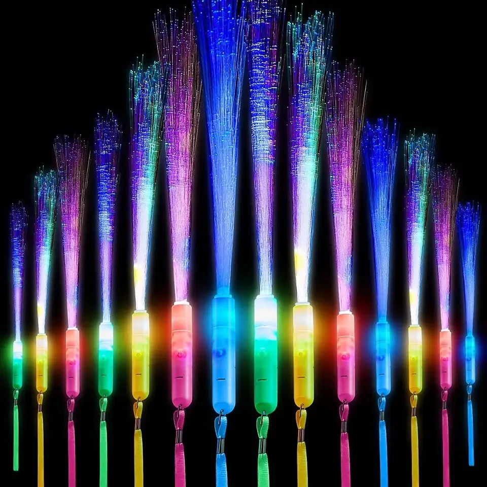 Glow Wands LED Light Up Wand Bulk Fiber Optic Wands with 3 Flashing Models Flashing Sticks for Kid Birthday Party Favors Wedding