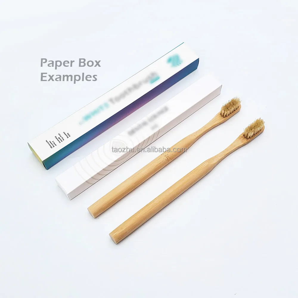 100% Plastic-free Compostable Natural Biodegradable Boar Hair Bristle Bamboo Tooth brush