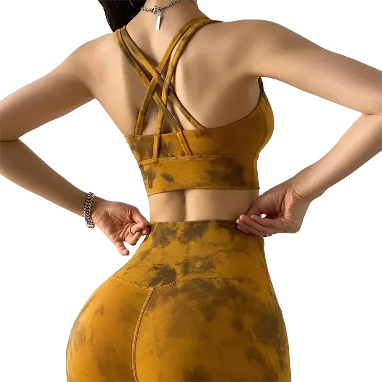 new athleisure plus size alphalete Active Wear Set gym fitness Cloth yellow  sports wear women sport suit