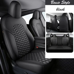 for Black Tesla Model Y Car Seat Cover Luxury Car Protector Anti-Slip Driver Seat Cover with Backrest 1 Piece Black