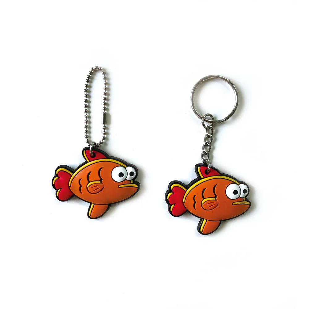 Promotional Hard Custom Eco-friendly Recycled Make Wholesale Small Diy Animal Figure With Rubber Flat Plastic Keychains