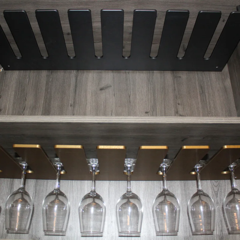 Kingliye  800x300mm Classic S011  Top Mounted Wall Wine  Glass Holder For Living Room