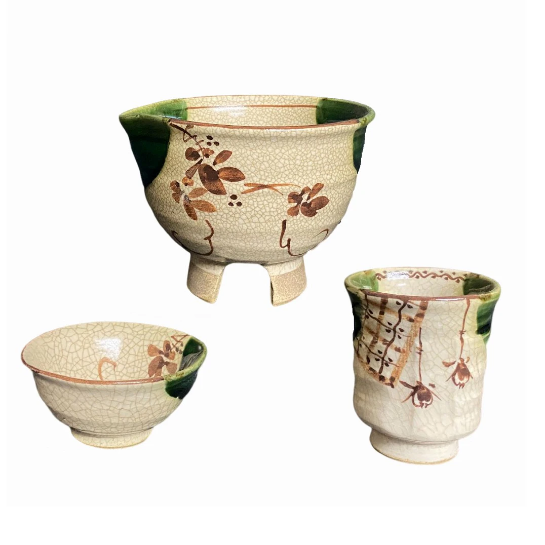 Japanese traditional handmade potteries sake ceramic saucers tea cups for gifts