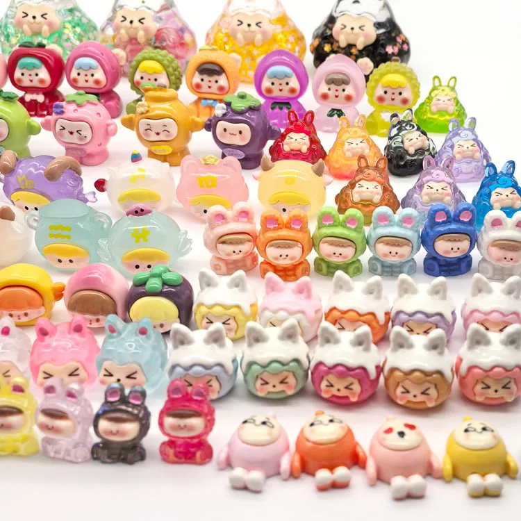 kids fashion play funny kawaii cute cartoon doll mini decoration resin miniature ornaments many dai mystery bag blind box toys