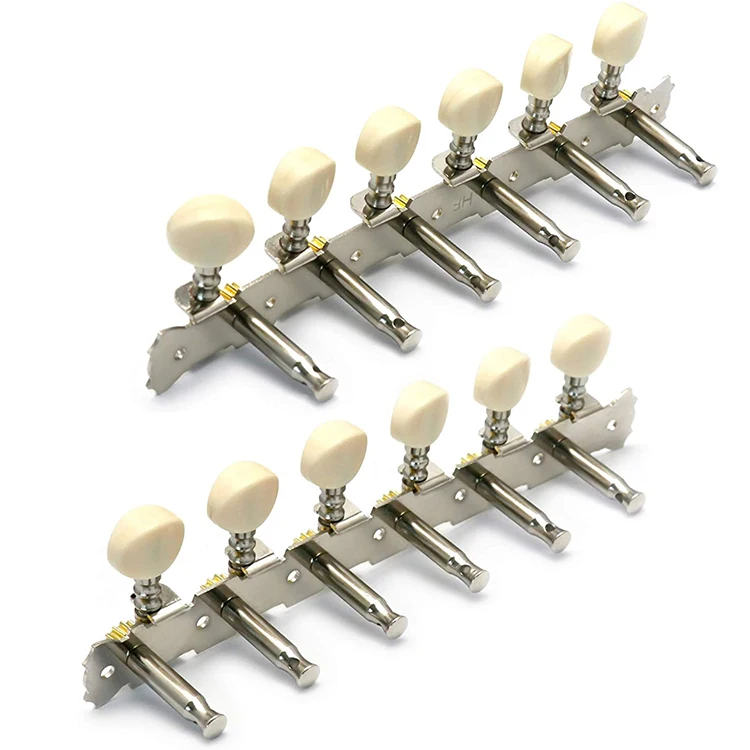 Custom 6L6R Chrome 12 Strings Acoustic Guitar Tuning Pegs Mandolin Machine Heads with Single Hole