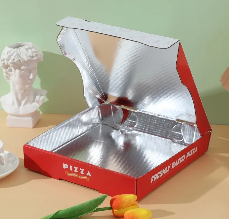 Factory direct kraft paper packaging box Color printing thermal insulation aluminum foil composite pizza box