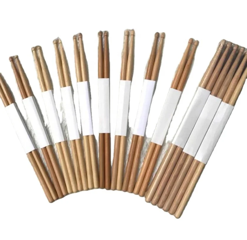 High Quality Maple 5A 7A 2B 5B Long Drumstick Hot Sale Custom Maple Birch Wooden Support Oem Drum Sticks